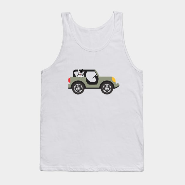 Dog peeking out of the car Tank Top by PARABDI